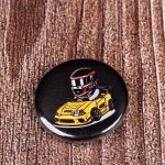 Значок металлический "GOCHA MAN", круглый, черный