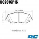 Колодки тормозные DC2076P16 DC Brakes Street STR.S+, перед TOYOTA CAMRY V70 2017-> LEXUS ES 2018->