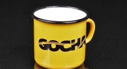 Кружка металлическая #31 желтая, эмалированная