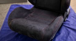 Кресло полуковш + салазки регулируемое, RECARO STYLE, черная алькантара