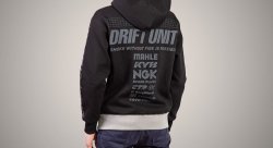 Худи DRIFT UNIT, черно-серая, на молнии, размер XL