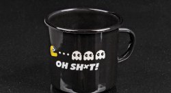 Кружка металлическая Gocha Pac-Man, эмалированная, черная