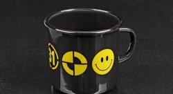 Кружка металлическая Smile, эмалированная черная