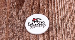 Значок металлический "FWD RACING", белый