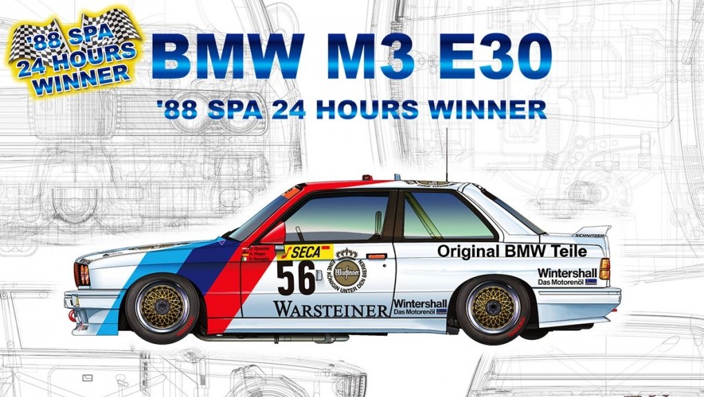 Сборная модель BMW M3 E30 '88 SPA 24 Hours Winner