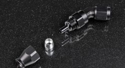 Фитинг AN4 45°, под тефлоновый шланг PTFE, черный, усиленный