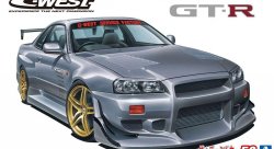 Сборная модель  Aoshima C-WEST BNR34 SKYLINE GT-R 2002