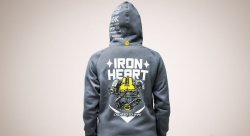 Худи "Iron Heart", серая, размер L