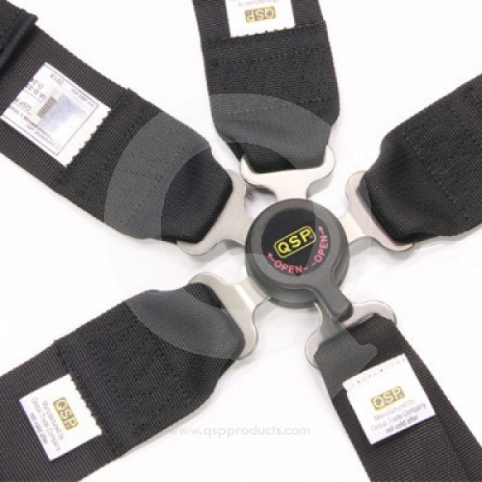 Ремни безопасности QSP Pro-Plus 6-ти точечные, черные, с омологацией