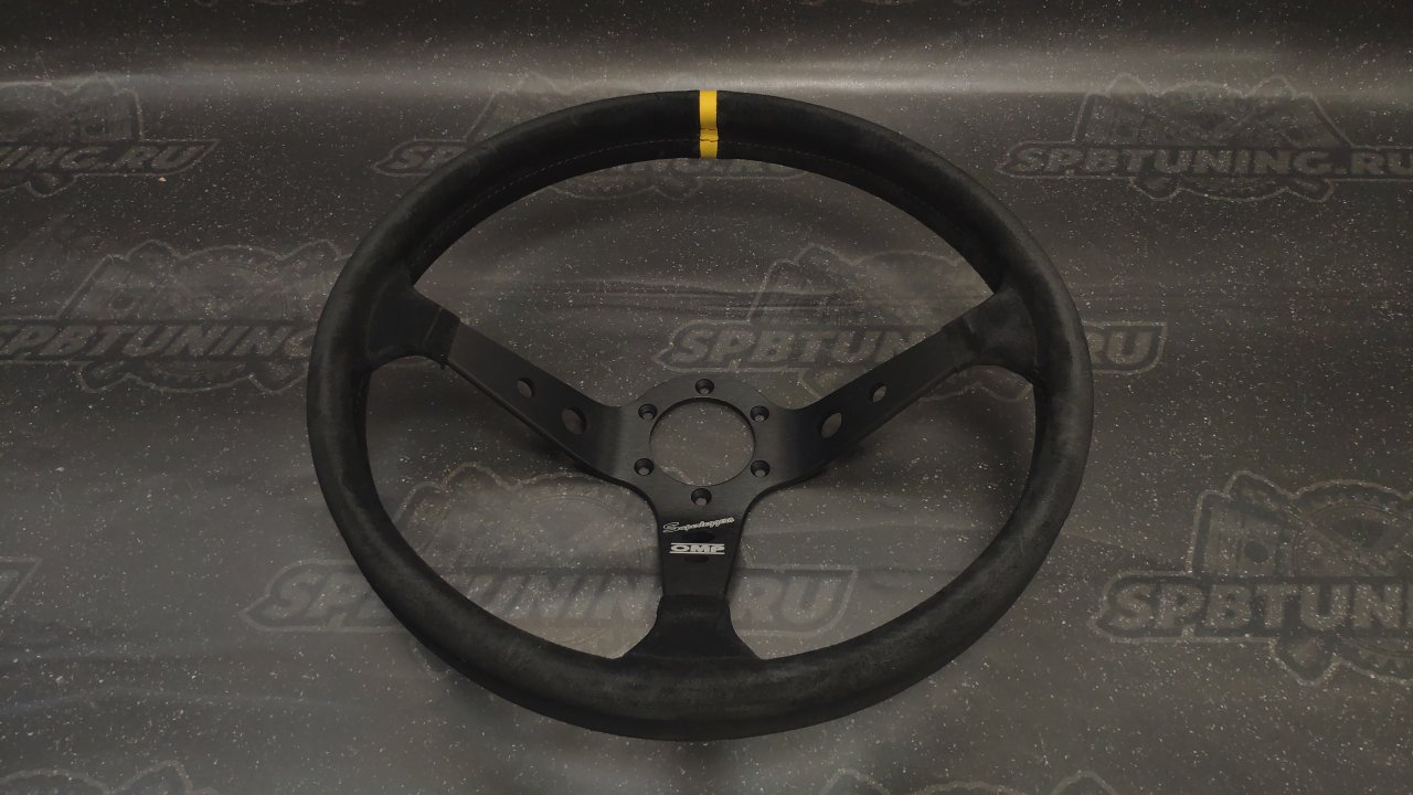 Руль спортивный OMP CORSICA SUPERLEGGERO (хват-овал) замша, черный, диам.350мм