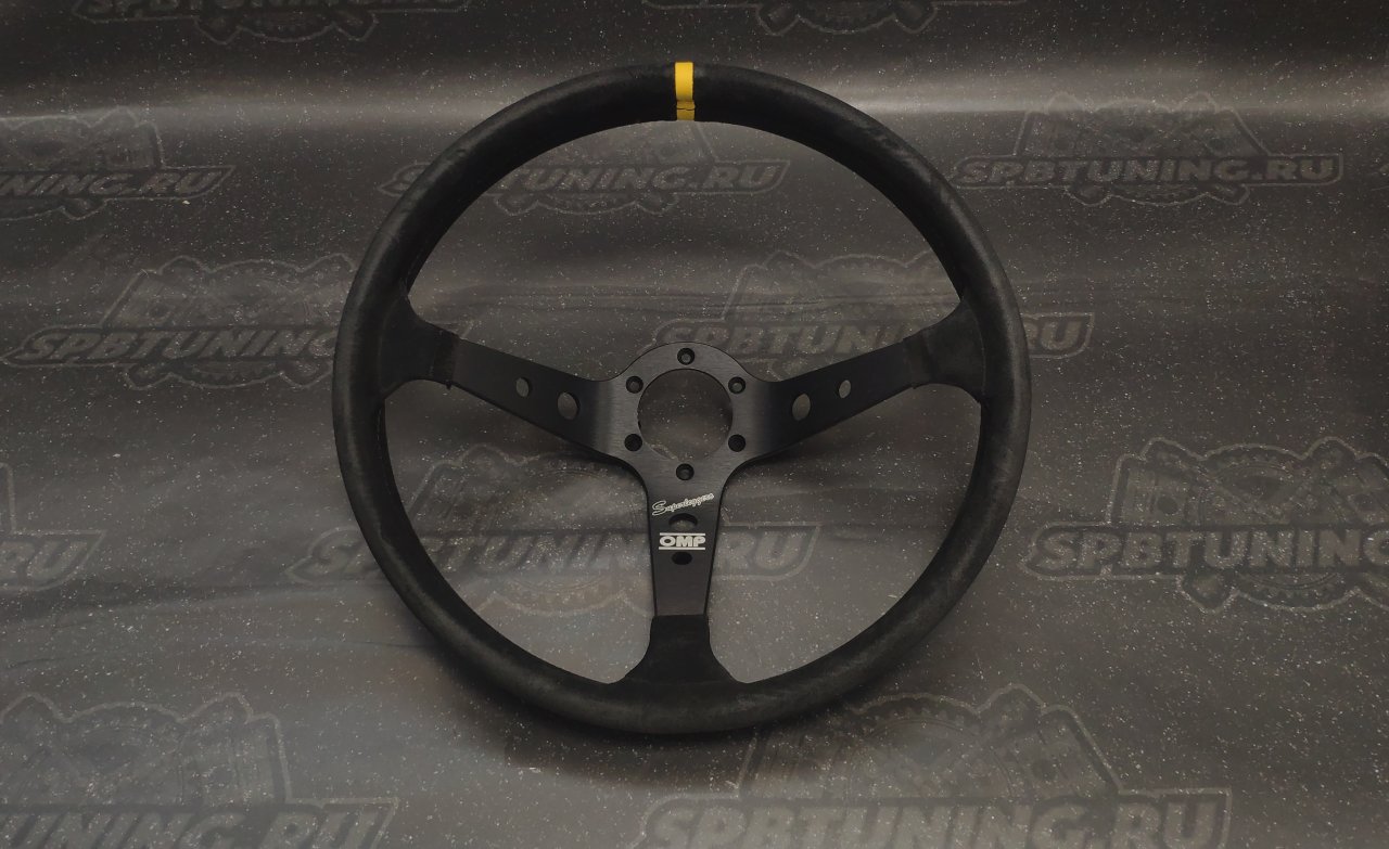 Руль спортивный OMP CORSICA SUPERLEGGERO (хват-овал) замша, черный, диам.350мм
