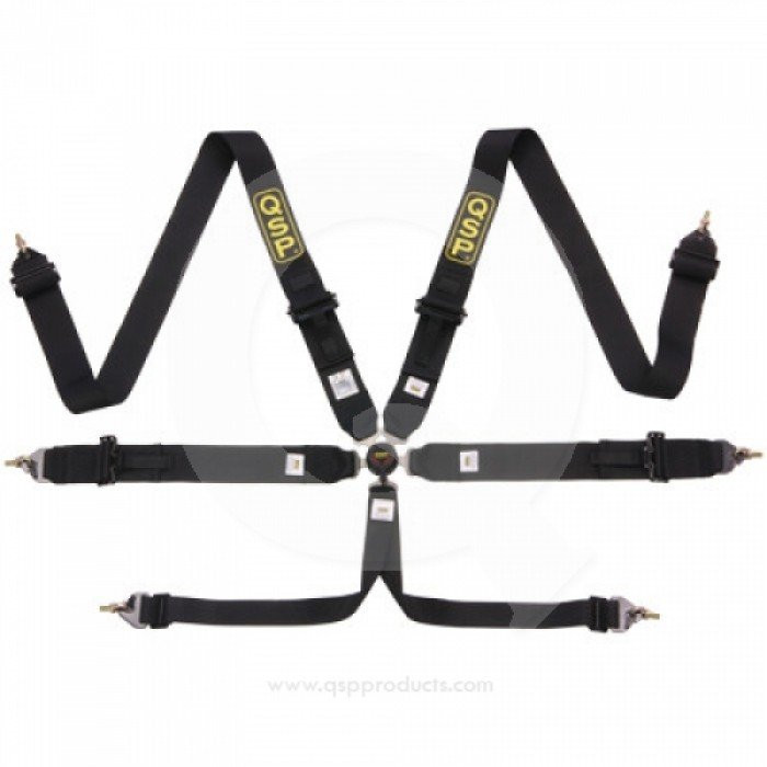 Ремни безопасности QSP Pro-Plus 6-ти точечные, черные, с омологацией