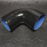 Переходник силиконовый 2.5-3' (63-76мм) 90 градусов - черный