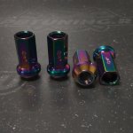 TPI гайки спортивные стальные 45мм М12*1.50 4шт радуга