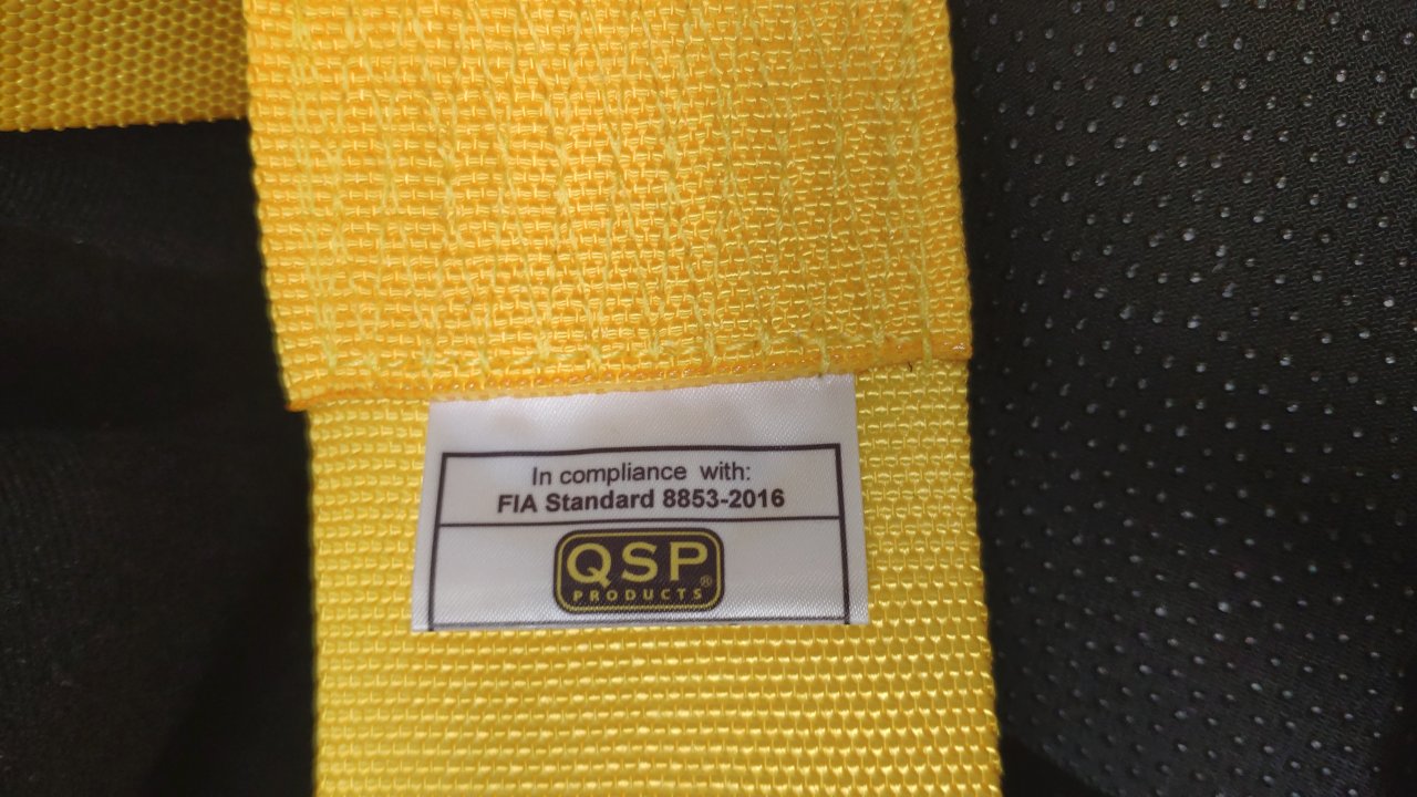 Ремни безопасности QSP Pro-Plus 6-ти точечные, желтые, с омологацией