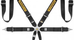 Ремень безопасности Sabelt 6 точек, 3-3-2", Steel Saloon, FIA 8853-2016, чёрный