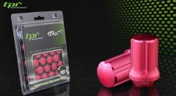 Гайки колесные 12*1,25*33 конус, 20 шт. и спецключ, алюминий, красные 