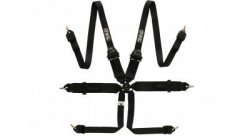 Ремни безопасности QSP FHR Touring 3*3/2" алюм. регуляторы, 6-ти точечные, черные (с омологацией)