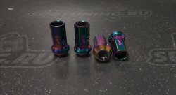 TPI гайки спортивные стальные 45мм М12*1.25 4шт радуга