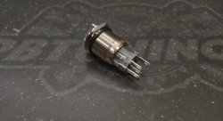 Тумблер с фиксацией трехпозиционный водонепроницаемый  12В 3А - белая подсветка