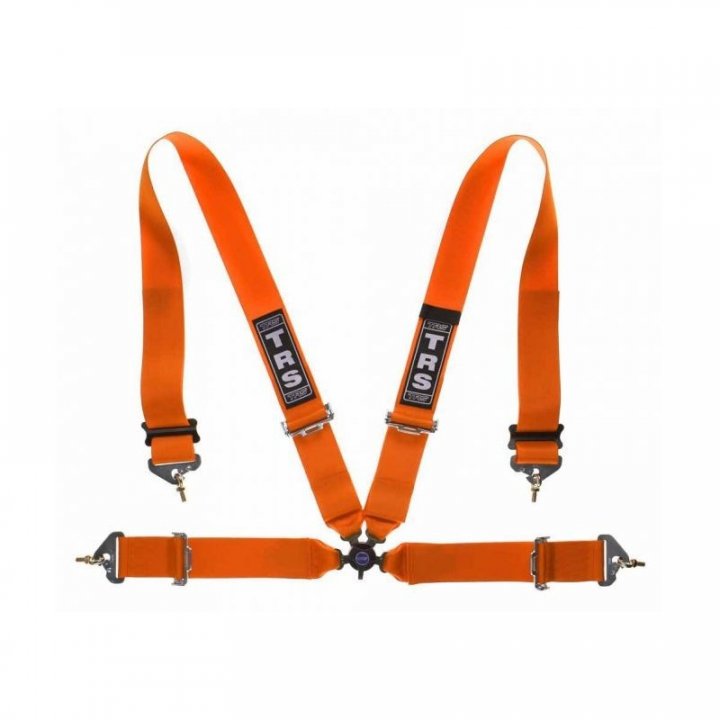 Ремни безопасности для автоспорта (FIA 8854/98) TRS Magnum 4 точки 3", оранжевые