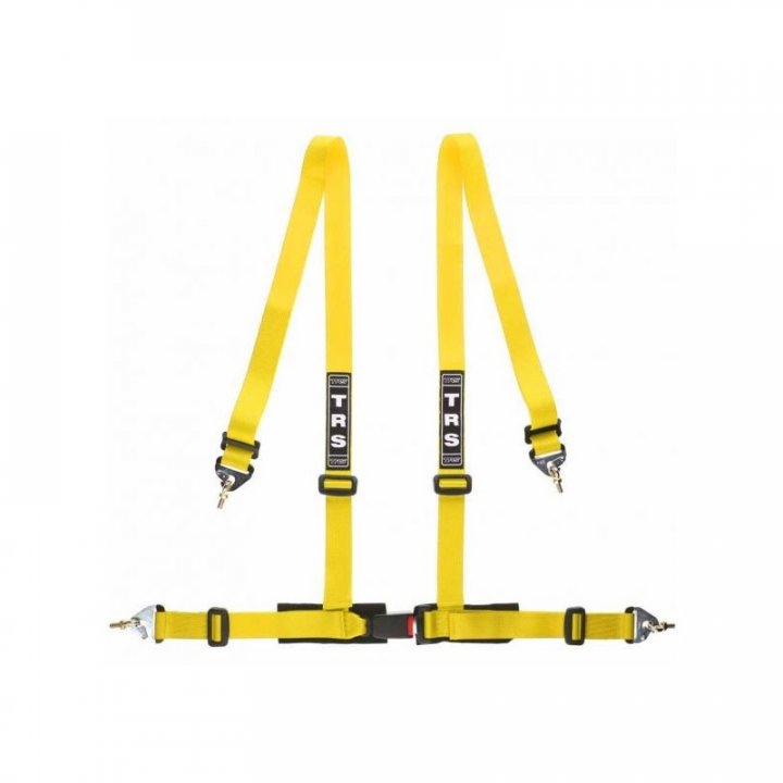 Ремень безопасности тюнинг TRS Clubman, 4 точки, ЕСЕ, жёлтый
