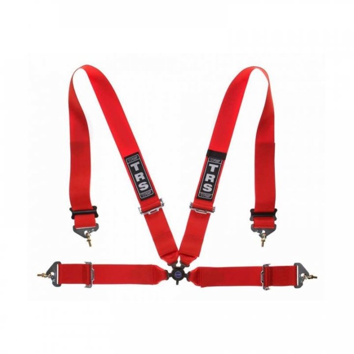 Ремни безопасности для автоспорта (FIA 8854/98) TRS Magnum 4 точки 3", красные