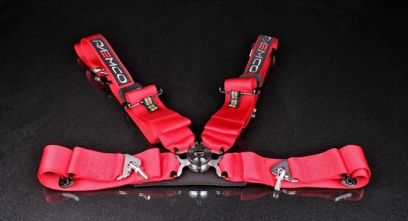 Ремни 4-х точечные, 3"+2" красный