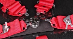 Ремни 5-ти точечные, 3"+3" SFI красный