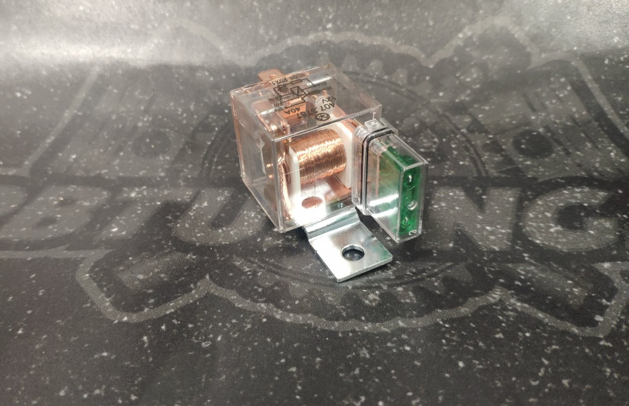 Реле 5-контактное прозрачное с предохранителем и светодиодом 40A 12V