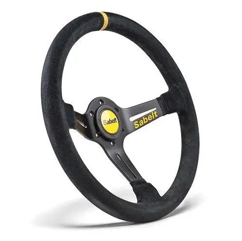 Руль Sabelt, замша, диаметр 350 mm, вылет 65 mm, 