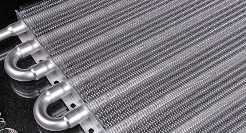 Радиатор масляный для трансмиссии, вход/выход под шланг 10мм, 8 рядов 