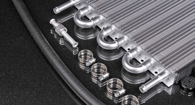 Радиатор масляный для трансмиссии, вход/выход под шланг 10мм, 8 рядов 