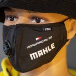 Маска для лица защитная, двухслойная, многоразовая, с клапаном желтая