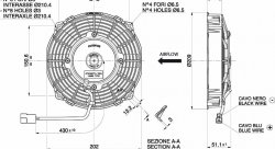 Вентилятор охлаждения SPAL универсальный 7" (190 мм) 12V 590 м³/ч (ТОЛКАЮЩИЙ)
