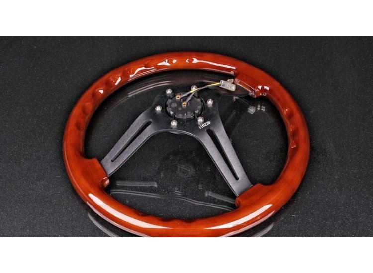 Руль NRG 350 мм, большой вылет, дерево 