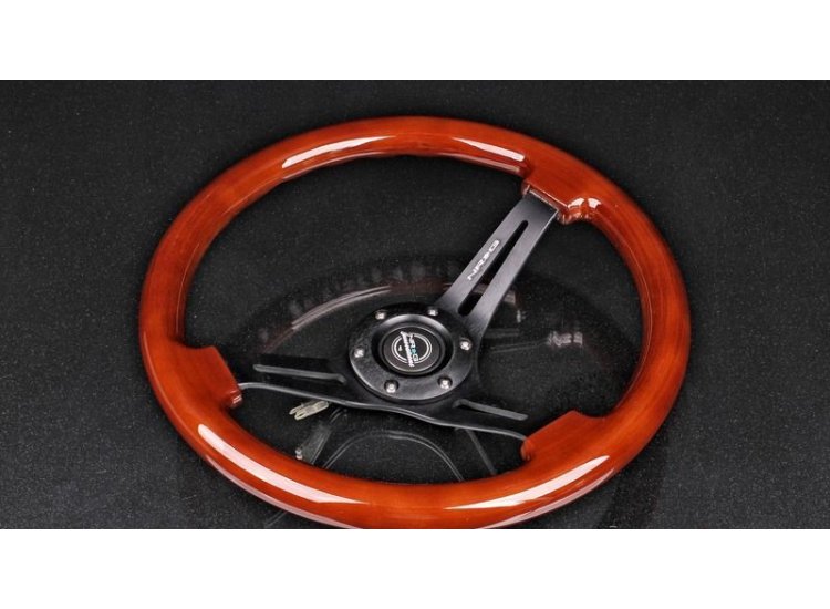 Руль NRG 350 мм, большой вылет, дерево 