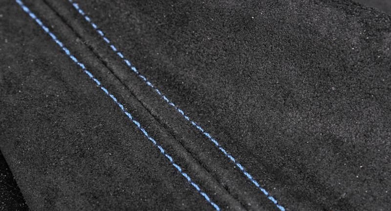 Чехол КПП, синяя строчка, замша 