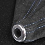 Чехол КПП, синяя строчка, замша 