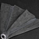 Чехол КПП, синяя строчка, замша 