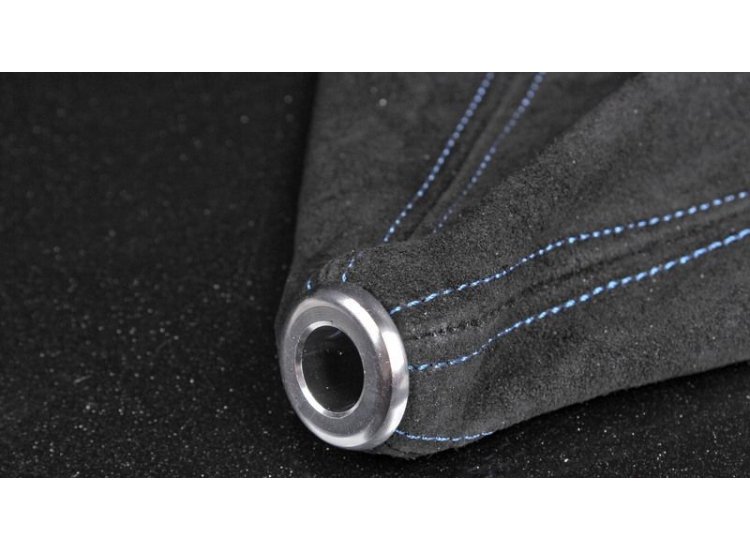 Чехол КПП, синяя строчка, замша 