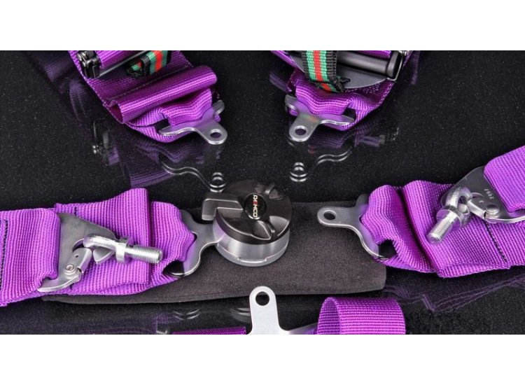 Ремни 6-ти точечные, 3" FIA 8853-2016 (до 2026 года) фиолетовый