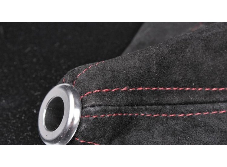 Чехол КПП, красная строчка, замша 