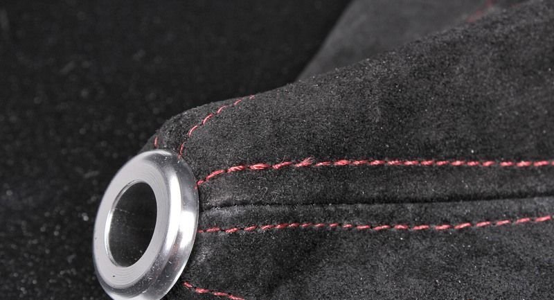 Чехол КПП, красная строчка, замша 