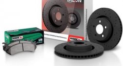 КОМПЛЕКТ ЗАДНИЙ. Cadillac Escalade 2007-> ; Тормозные диски HAWK + колодки LTS