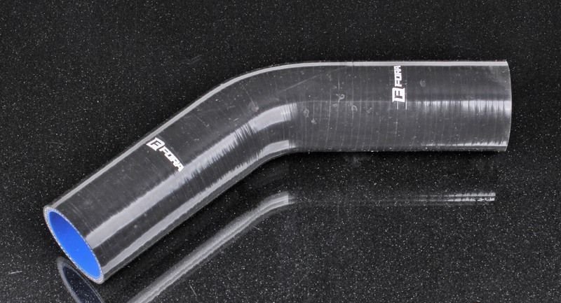 Патрубок силиконовый 51 мм, 45°, L=150*150 мм, 4 слоя армировки, чёрный 