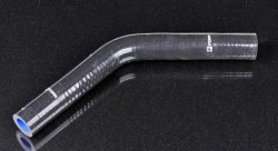 Патрубок силиконовый 19 мм, 45°, L=150*150 мм, 3 слоя армировки, чёрный 