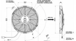 Вентилятор втягивающий (за радиатором) 11" (280mm) 1430 м3/ч SPAL