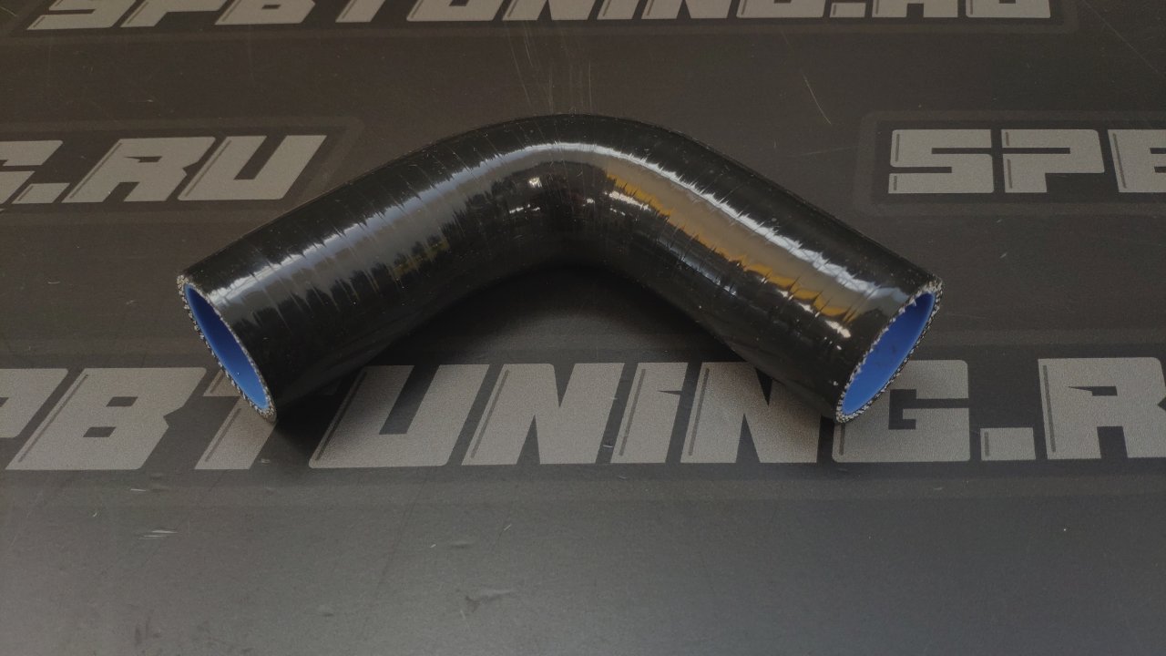 Патрубок силиконовый 35 мм, 90°, чёрный  