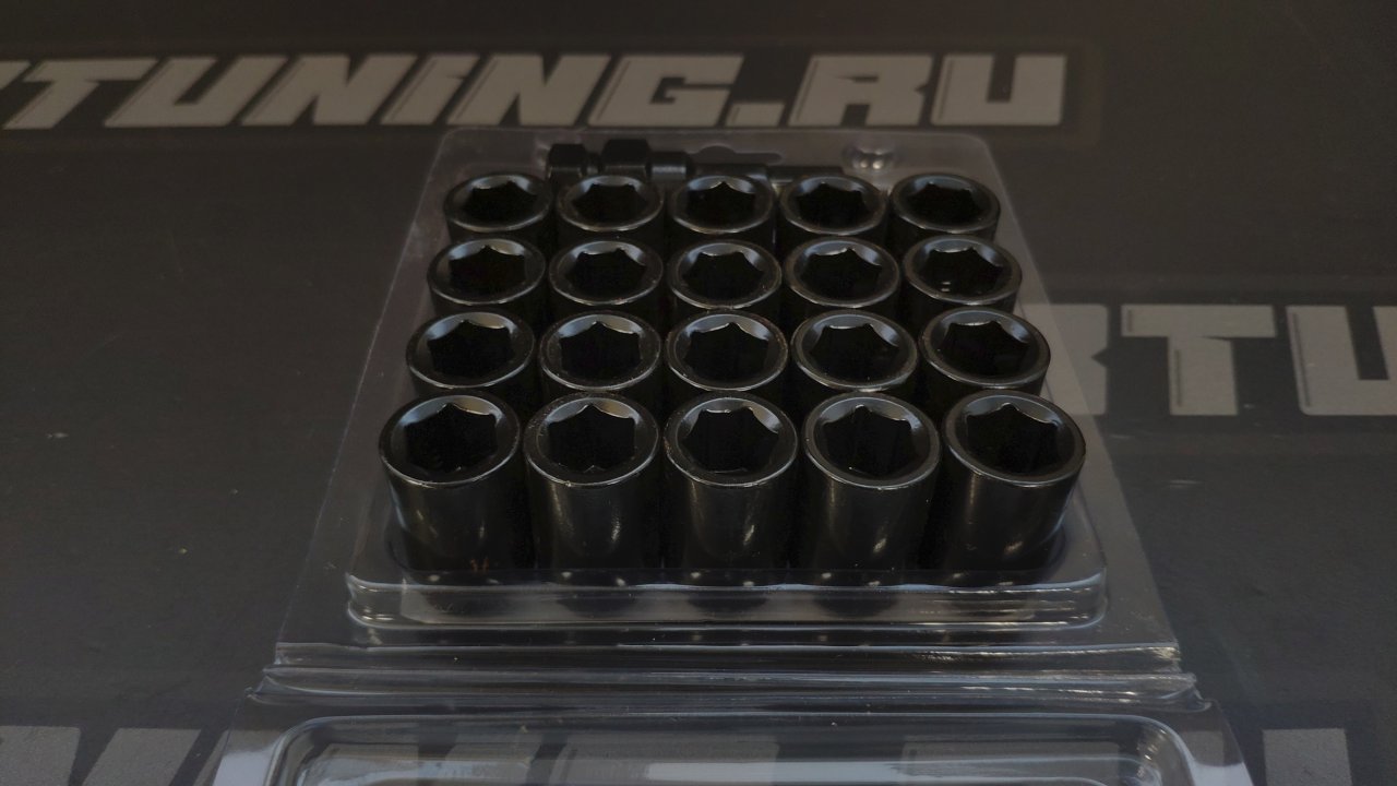 Гайки колесные Topfit открытые M12*1.25, высота - 32мм, черные